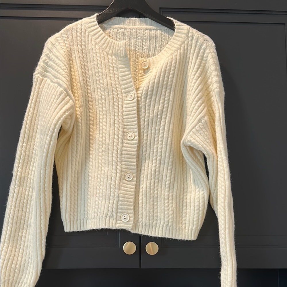 Cozy Cream Button-Up Sweater